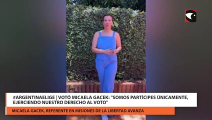 #ArgentinaElige  Votó Micaela Gacek Somos partícipes únicamente, ejerciendo nuestro derecho al voto