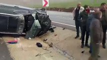 Siirt'te takla atan otomobilin sürücüsü emniyet kemeri sayesinde kazayı yara almadan atlattı
