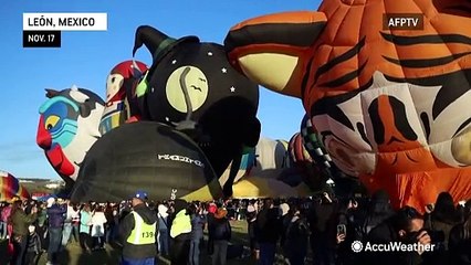 Hot air balloons fill the sky