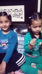 Cute Trishu putting dots in hand -dm