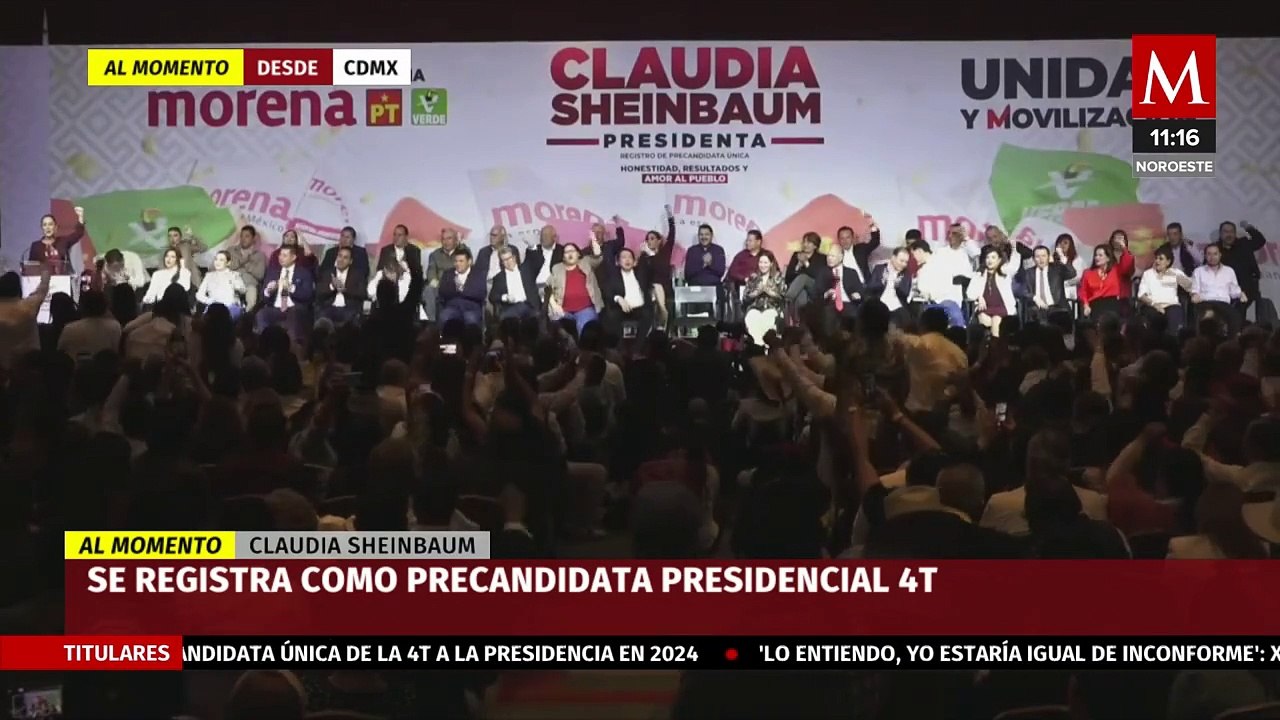 Claudia Sheinbaum se registra como precandidata presidencial de la 4T