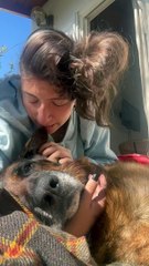 Woman Loves on Her Dying Dog