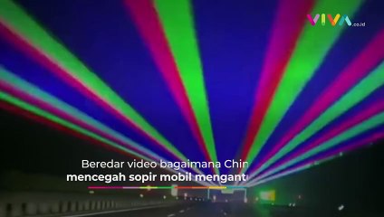 Trik China Pakai Laser warna-warni Atasi Kecelakaan di Tol