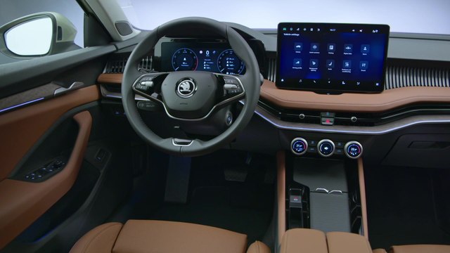 Der neue Skoda Superb - Komplett digitale Displays und eine aufgeräumte Mittelkonsole, auf Wunsch mit Navigationsfunktion