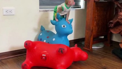 Baby monkey BiBi loves his dad very much