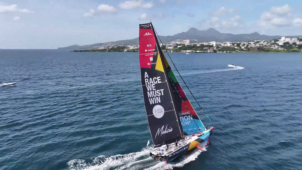 Transat Jacques Vabre Normandie Le Havre 2023 -19/11/2023 - ARRIVÉE MALIZIA - SEAEXPLORER  7EME IMOCA - LIGNE - DRONE- ITV