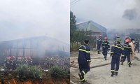 Cháy xưởng sản xuất, thu mua nấm lớn nhất Lâm Đồng