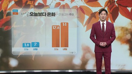 [날씨] 내일 오늘보다 온화한 날씨...큰 일교차 주의 / YTN