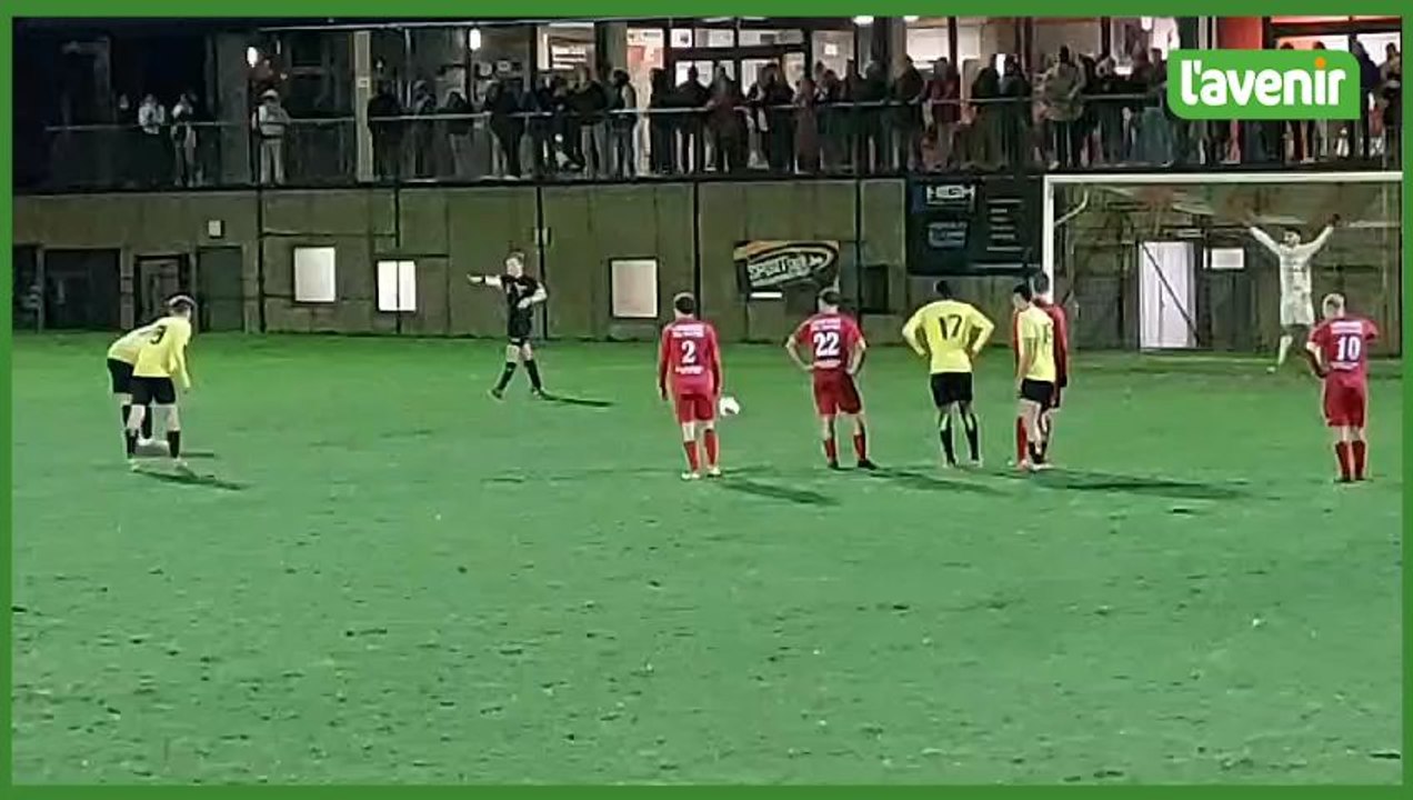D3A ACFF : L’égalisation de Dethier sur penalty lors de la victoire de Jodoigne à Aische