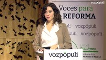 Ayuso, en 'Voces para la Reforma' de Vozpópuli: 