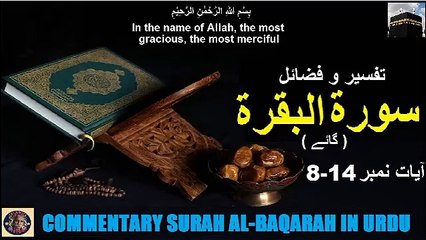 Surah Al-Baqarah Ayat No. 8-14 Tafseer in Urdu تفسیر و فضائل سورہ ٱلْبَقَرَة آیت 14-8