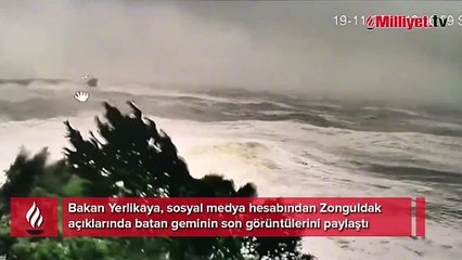 İşte batan geminin son görüntüsü! Bakan Yerlikaya paylaştı