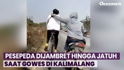 Detik-Detik Pesepeda Dijambret Hingga Jatuh saat Gowes di Kalimalang