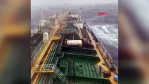 Karadeniz’de dalgalar 183 metrelik gemiyi böyle salladı
