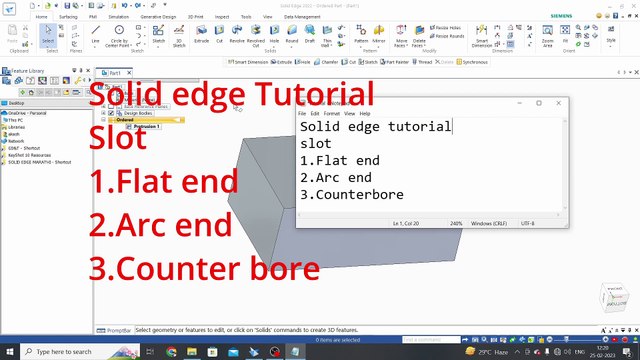 17. solid edge slot | solid edge tutorials