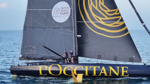 Transat Jacques Vabre Normandie Le Havre 2023 -20/11/2023 - ARRIVEE DE L'OCCITANE EN PROVENCE 9EME IMOCA - DRONE - LIGNE -
