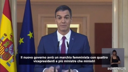 Sanchez presenta il nuovo governo spagnolo in chiave "femminista"