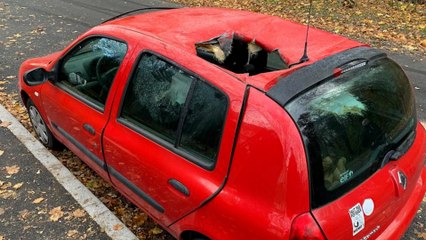 « Un objet venu de l’espace ? » : mystère à Strasbourg, où le toit d’une voiture a été éventré