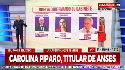 Milei va confirmando su gabinete: todos los nombres