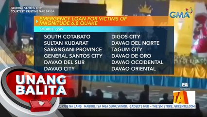 Emergency loan for victims of magnitude 6.8 quake | UB