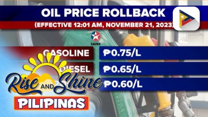 Oil price rollback, epektibo ngayong Martes