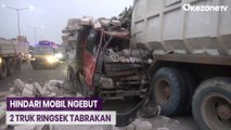 Hindari Mobil Ngebut, 2 Truk Tabrakan di Tol Jakarta - Tangerang, Muatan Tumpah Ruah