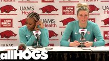 Hogs' Samara Spencer, Saylor Poffenbarger on UCA Win