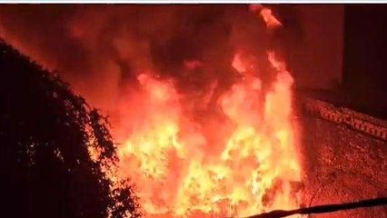 अमरोहा: कतरन के भरे गोदाम में लगी भीषण आग, मचा हड़कंप