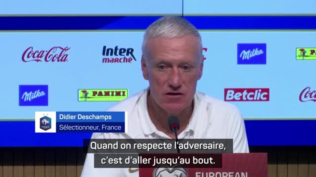 Bleus - Deschamps : "Gibraltar ? Quand on respecte l'adversaire, c'est d’aller jusqu'au bout"