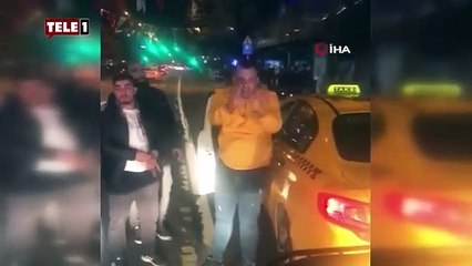 Taksiyle otobüsün önünü keserek camları yumrukladı