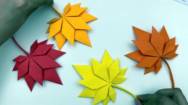 Paper Maple Leaf | Paper Leaves Making | Paper Crafts For School | Decorative Leaves Making