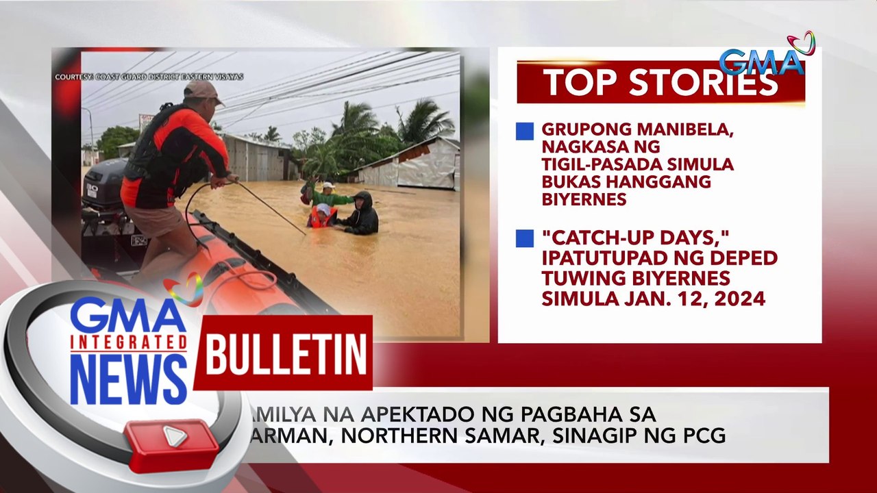 3 pamilya na apektado ng pagbaha sa Catarman, Northern Samar, sinagip ...