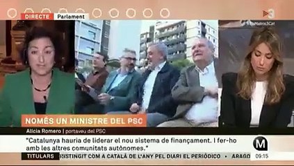 La portavoz del PSC, Alicia Romero, en una entrevista en TV3