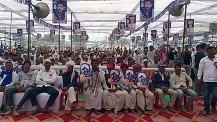 मुंडावर विधानसभा की जनसभा में हनुमान बेनीवाल एवं चंद्रशेखर आजाद