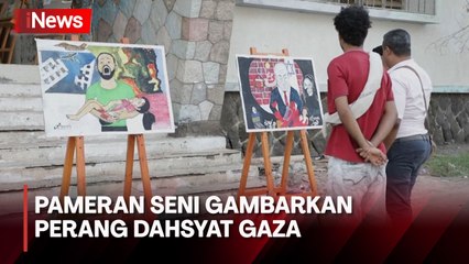 125 Lukisan Gambarkan Kondisi Perang di Gaza Dipamerkan di Yaman