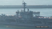 US aircraft carrier arrives in South Korea port as North Korea eyes satellite launch