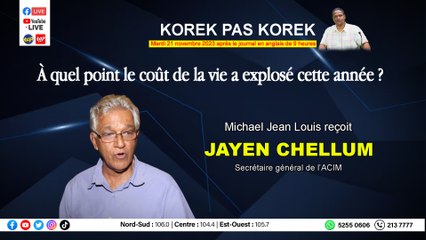 Korek pas Korek :Michael Jean Louis reçoit Jayen Chellum.