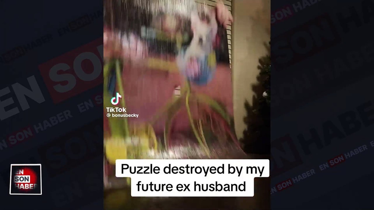 Karısının yaptığı puzzle'ı bozan adam