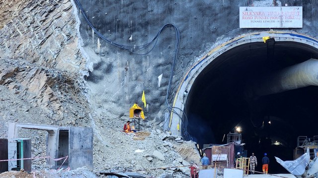 Primeras imágenes de los trabajadores atrapados en un túnel en India