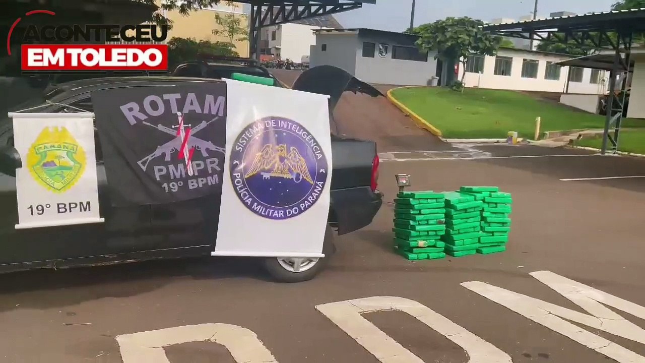 Equipes do 19° BPM, tira de circulação cerca de 264 Kg de maconha; O veículo trafegava pela PR 317 entre Toledo e Ouro Verde