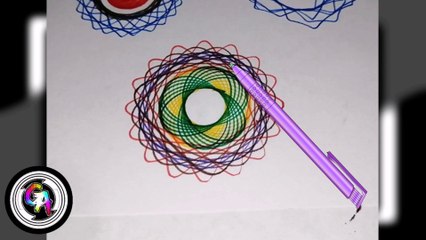 DIBUJANDO un interesante hipotrocoide con un espirógrafo. (VIDEO 46). DRAWING an interesting hypotrochoid with a spirograph. (VIDEO 46).