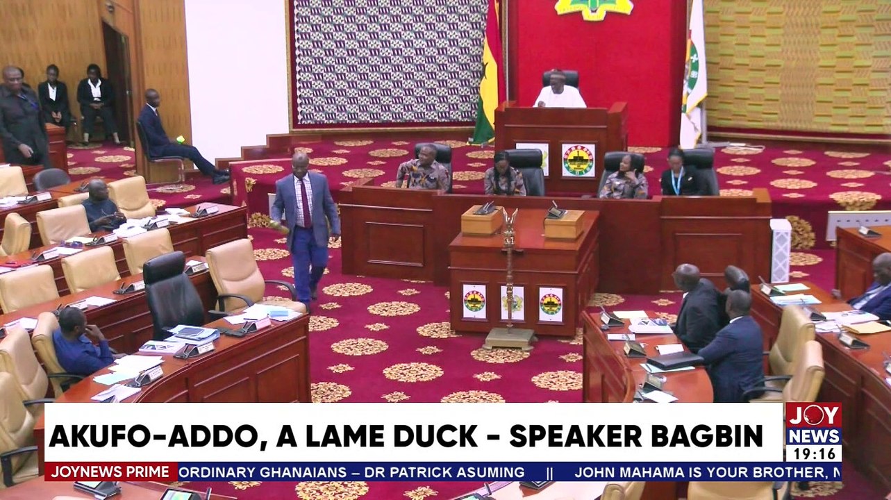 Joy News Prime || Akufo-Addo, A Lame Duck - Speaker Bagbin