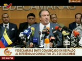 Fedecámaras emite comunicado para respaldar el referendo consultivo el próximo 3 de diciembre