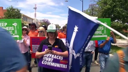 Regional farmers and business owners protest water buyback plan