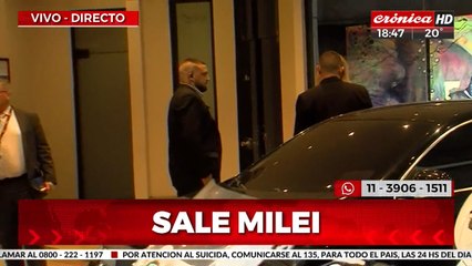 Milei se retiró del Hotel Libertador para continuar con sus actividades