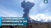 Alpinistas captan al Popocatépetl lanzando rocas del tamaño de un auto