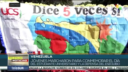 Jóvenes venezolanos marchan para ratificar la soberanía de la Guayana Esequiba