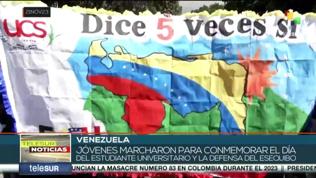 Jóvenes venezolanos marchan para ratificar la soberanía de la Guayana Esequiba