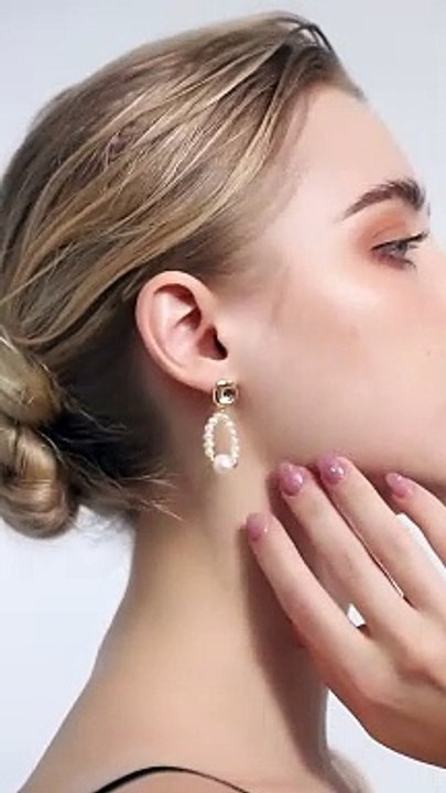 Natural Freshwater Pearl Earrings S925 Sterling Silver Mother Of Pearl Earrings