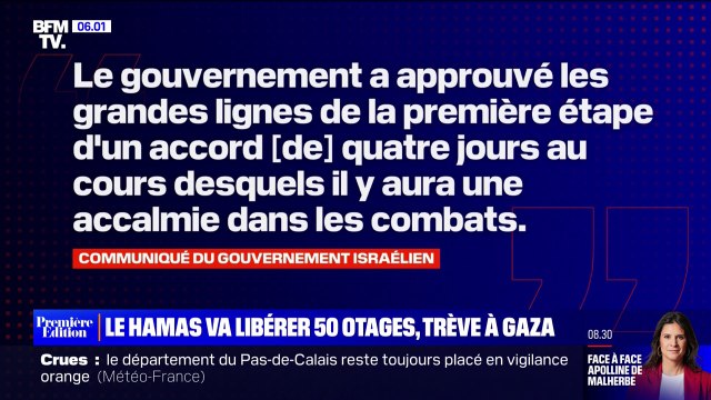 Israël/Hamas: que comprend l'accord sur la libération des otages?